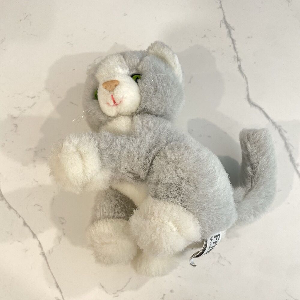 Plush "Frisky" White Cat Vintage Stuffed Animal By Russ Berrie